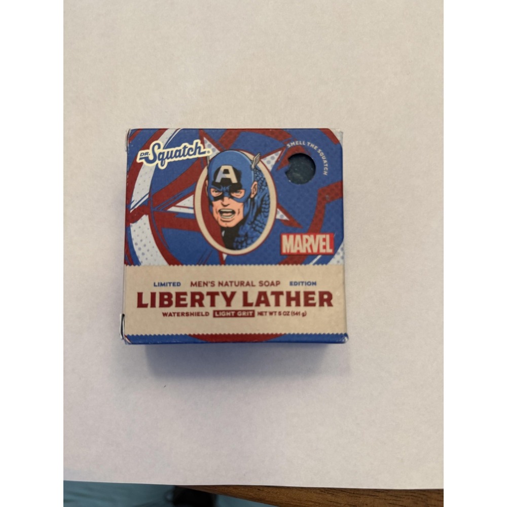 Dr. Squatch Liberty Lather Soap 5 oz Mens Limited Edition Marvel Captain America